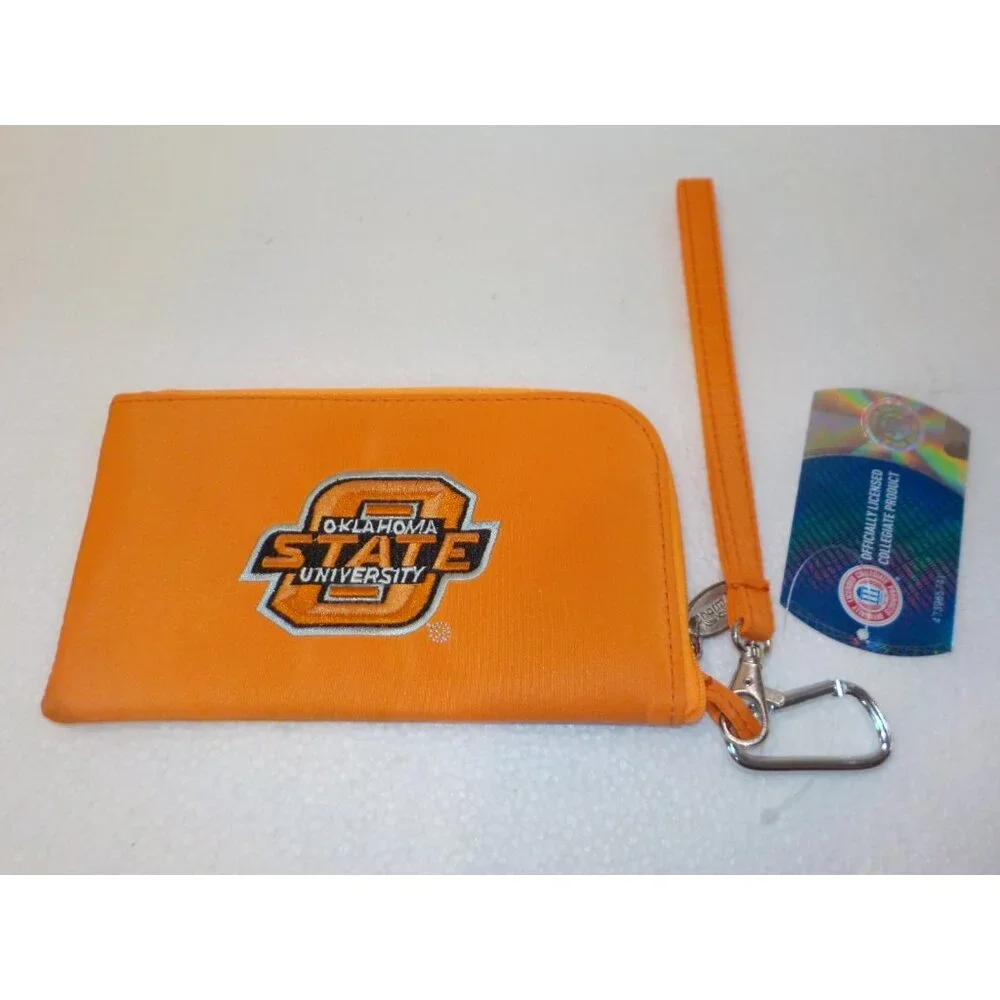 NWT Oklahoma State University ID Wallet Cell Phone Case Orange Wristlet Purse